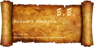 Bolvári Beatrix névjegykártya