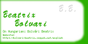 beatrix bolvari business card